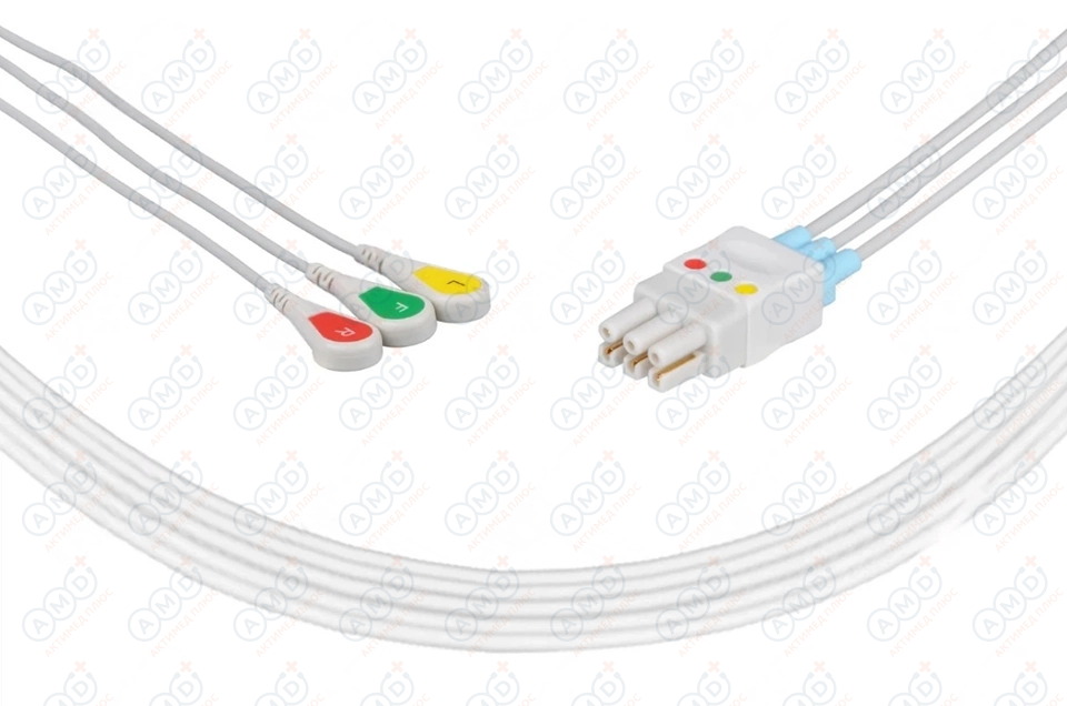 [DX3-90S-I] DX3-90S-I, Кабель пациента электрокардиографический для подключения пациента к монитору (отведения)