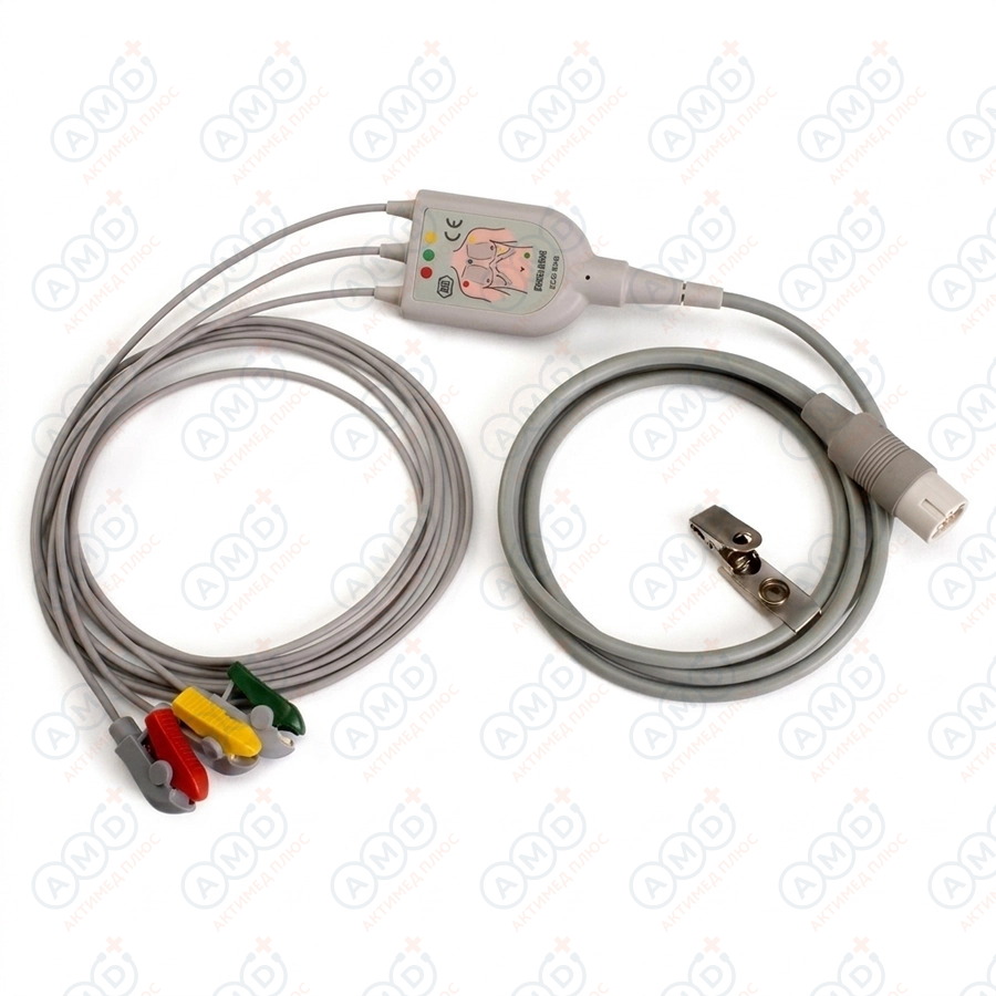 [989803143171] Кабель пациента ЭКГ, 3 отведения, с зажимами, Philips, 989803143171